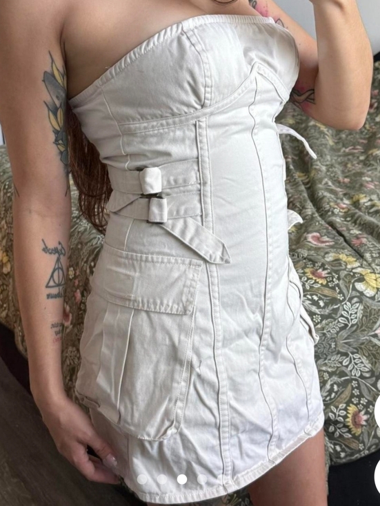 Forever 21 Dresses & Skirts - 💥Sale💥NWT Forever 21 Strapless Cargo Mini Dress in Beige